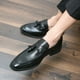 thumbnail image 2 of Zapatos de vestir con borlas para hombre, zapatos Oxford de cuero para hombre, mocasines negros, zapatos formales de boda Derby (27 cm), 2 of 3