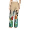thumbnail image 3 of Xecao Colorful Plants And Insects Women's Straight Lounge Pajama Pants: The Epitome of Relaxed Sleepwear, 3 of 9