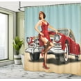 thumbnail image 5 of Ambesonne Pin up Girl Shower Curtain, Dutch Haircut Style, 69"Wx84"L, Multicolor, 5 of 5
