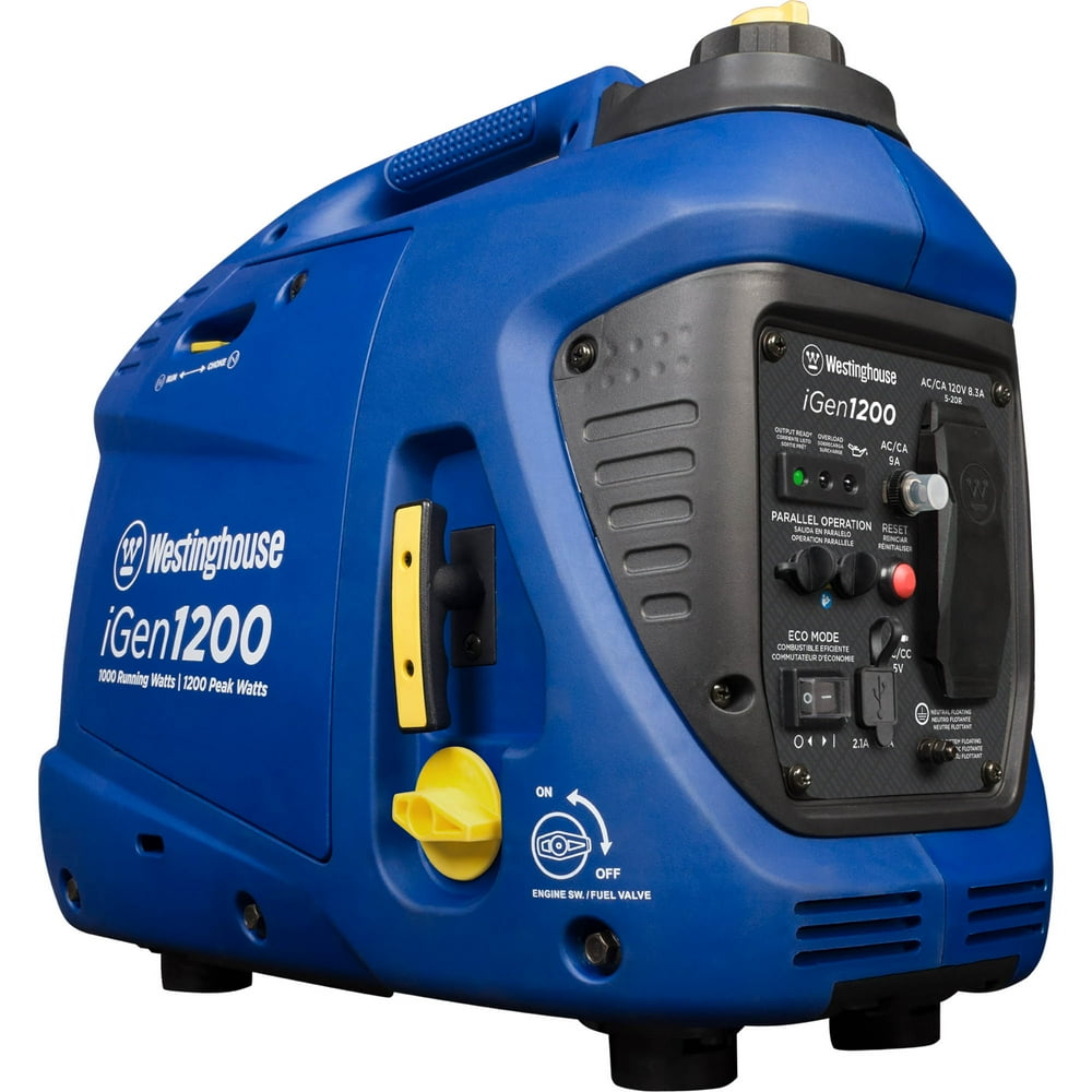 Westinghouse iGen1200 Portable Inverter Generator 1000 Rated 1200 Peak Watts, Gas Powered, CARB