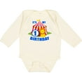 thumbnail image 3 of Inktastic Its My Birthday Circus Tent with Lion 1 Year Old Boys or Girls Long Sleeve Baby Bodysuit, 3 of 5