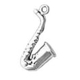 thumbnail image 1 of Sterling Silver 18" 1.2mm Box Chain 3D Saxophone Musical Instrument Pendant Necklace, 1 of 2