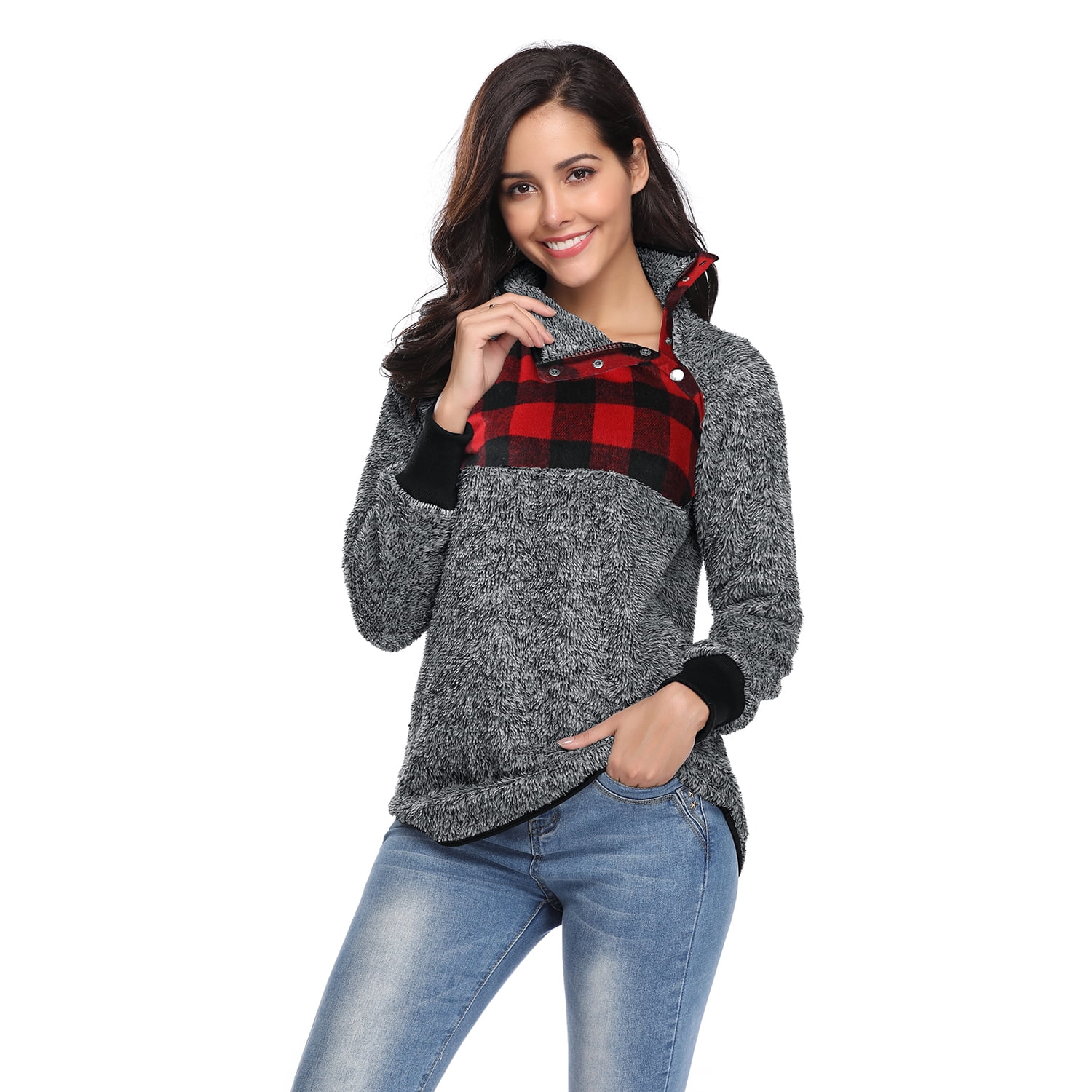 asymmetrical fleece pullover