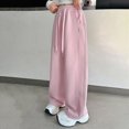 thumbnail image 5 of NIEWTR Girls Oversized Sweatpants Wide Leg Loose Fit Lounge Pants High Waisted Elastic Drawstring Comfortable Casual Joggers（Pink,8-9 Years), 5 of 8