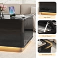 thumbnail image 5 of Aphthongs 35.4" Square Lift Top Coffee Table with LED Lights, Modern High Gloss Coffee Table with Rounded Conner & Hidden Storage, Multi-Function Coffee Table Living Room Furniture, Black, 5 of 10