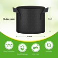 thumbnail image 2 of Bolsas para cultivo de plantas HealSmart, paquete de 10, 3 galones, con asas, negras, 2 of 5