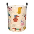 thumbnail image 1 of DouZhe Waterproof Collapsible Large Laundry Baskets, Cute Dogs Funny Puppy Prints Circular Hamper with Handles, 1 of 6