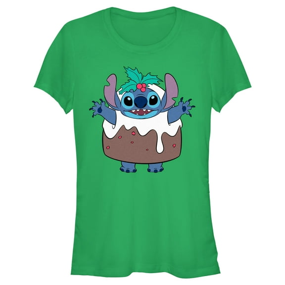 Junior's Lilo & Stitch Alien Cake Graphic Tee Kelly Green X Large