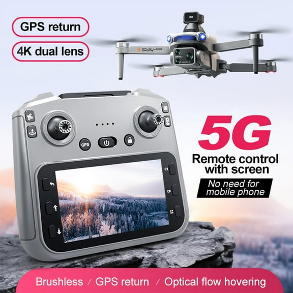 S119 GPS Drone with Camera for Adults 4K UHD, 6Inch Screen 5G Drones RC Quadcopter With Iaser Obstacle Avoidance One Click Return 25 Minute Flight Time, Professional Drone