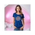 thumbnail image 1 of Playera Blusa De Mamá Estilo Arcoiris – Amor, Arcoíris y Corazones en Cada Suspiro Color Azul Talla Chica Marca Emil SaEs, 1 of 4
