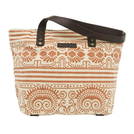 Distressed Hobo Bag Carnelian Orange Beach Handbags Amber Shoulder Tote Cotton Distressed Appearance Antique Brass Hardware Canvas Striped Shoulder Bag ()