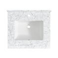 thumbnail image 4 of Zevio 25"W x 22"D Natural Marble Vanity Top in Carrara White with Ceramic Sink, 4 of 12