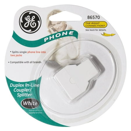 Duplex In Line Adapter - GE 86570 Duplex In-Line Adaptor Splits Single Phone Line to Two Splitter Adapter