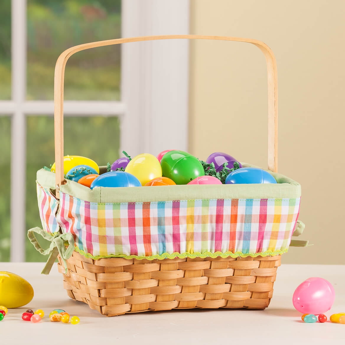 Plaid Wicker Easter Basket