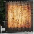 thumbnail image 4 of Ambesonne Map Shower Curtain, Antique Map Wooden Wall, 69"Wx84"L, Orange Brown, 4 of 5