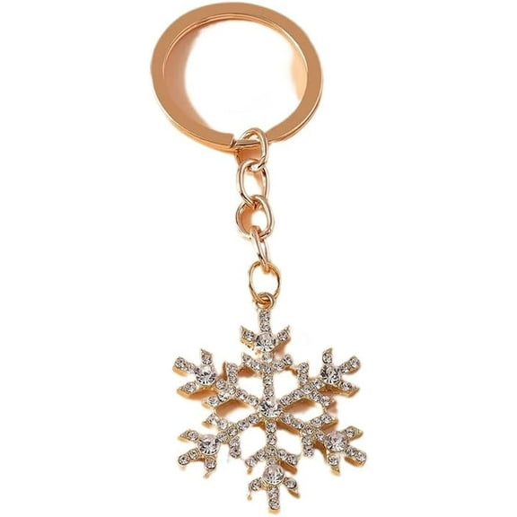 Crystal Christmas Snowflake Keychain for Car Key Festival Gifts for Women Men Handbag Pendant Keyrings daughter gifts