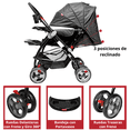 thumbnail image 3 of Carriola para Bebé Manubrio Reversible Asiento Reclinable Frenos y Cinturón de Seguridad Soporta hasta 15 kg - Negro, 3 of 6