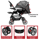 thumbnail image 3 of Carriola para Bebé Manubrio Reversible Asiento Reclinable Frenos y Cinturón de Seguridad Soporta hasta 15 kg - Negro, 3 of 6