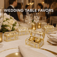 thumbnail image 6 of ABCISI 12 Pcs Clear Treasure Chest Favor Boxes, Mini Candy Gift Boxes With Gold Trim, 2.8 x 2 x 2 in Wedding Party Favor Containers for Baby Shower Birthday Decorations, 6 of 7