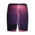 thumbnail image 5 of Fotbe Thunderstorm Violet Purple Pajama Shorts for Men, Men's Pajama Bottoms, Sleepwear,Short Pajama Pants-, 5 of 9