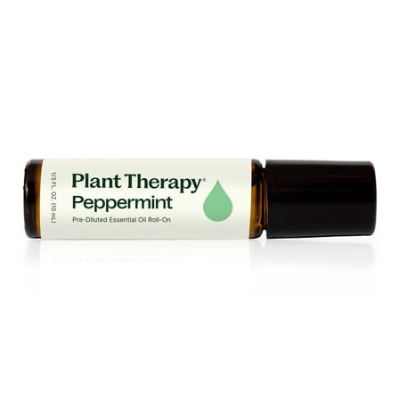 Plant Therapy Peppermint Essential Oil 100% Pure, Pre-Diluted Roll-On, Natural Aromatherapy, Therapeutic Grade 10 mL