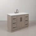 thumbnail image 3 of Water Creation 48" Wood Single Bathroom Vanity in Gray Oak & Bronze, 3 of 12