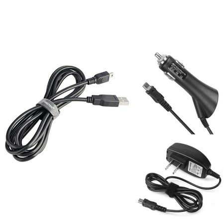 Insten For Garmin Nuvi 310 370 755t 765T Car+AC Wall Travel Charger+ 6 ft USB