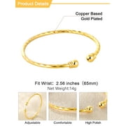 U7 Twisted 14K Gold Plated Bracelet for Women Open Bracelet Jewelry Fashion Solid Cuff Bangle Christmas Birthday Mothers Day Gift