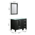thumbnail image 5 of Wonline 36inch Black Bathroom Vanity with Glass Countertop and Mirror Set, 5 of 5
