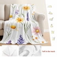 thumbnail image 5 of Pink Yellow Daisies Blanket Soft Cozy Warm Throw Blanket for Couch, Plush Fuzzy Flannel Fleece Blankets for Sofa, Spring Farmhouse Botanical Floral Bed Blankets Lightweight Gifts for Women, 30"x40", 5 of 9