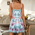thumbnail image 4 of KLHDSF Dresses For Women Fashion Floral Printed Sleeveless Vacation V-Neck Summer Dress Blue L, 4 of 4