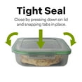 thumbnail image 7 of MyGo Container Small To-Go 3-Compartment Food Container, 8" x 8" x 2-1/2", Reusable, Microwave Safe, NSF Certified, Smoke/Green, 7 of 7