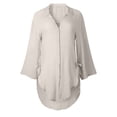 thumbnail image 4 of Blusa camisa para mujer Vestido para mujer - Blusas holgadas con botones - Blusa de poliéster de manga larga y cuello en V - Verano, sexy/casual - Tallas M a XXXL, 4 of 4
