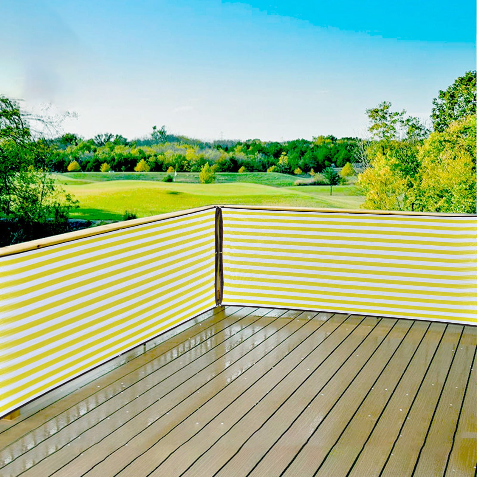 HARPI Premium Outdoor Sunny Shade Cloth, Pergola, And Backyard Patio Sunshade With Protection, Heat Material, Reinforced Grommets(Yellow) (Yellow)