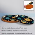 thumbnail image 4 of Arabic Teapot Luxury Microfiber Leather Round Coasters Set of 6 - 11x11 cm/4.3x4.3 in Drink Coasters for Home, Office, and Bar Use, 4 of 6