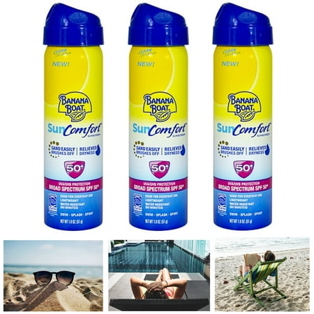 3X Banana Boat SunComfort Sun Care Swim Splash Sport UV Protection SPF 50+