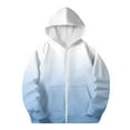 thumbnail image 5 of Eltusu Toddler Girls Full Zip Hoodies, Loose Fit Casual Long Sleeve Gradient Girls Outerwears Light Blue Size 4-5 T, 5 of 6