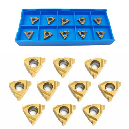 

Carevas 10 PCS 11ER A60 11ER 14 A60 Carbide Inserts Lathe Cutting Turning Tool Milling Cutter 9 x 3mm External Threading Inserts with Box