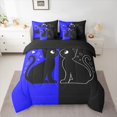 thumbnail image 2 of jejeloiu Romantic Valentine'S Day 7-Piece Twin Bedding Sets,Cute Cat Kitten Bedding Comforter Set,Deepblue Black Sheet Sets For Girls,Ultra Soft Home Decor Reversible, 2 of 8