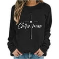 thumbnail image 5 of SYMOID Womens Black Christian Christmas Cross Heart Graphic Sweatshirt - 100% Polyester Loose Fit Round Neck Long Sleeve Festive Religious Casual Pullover,Size M, 5 of 5