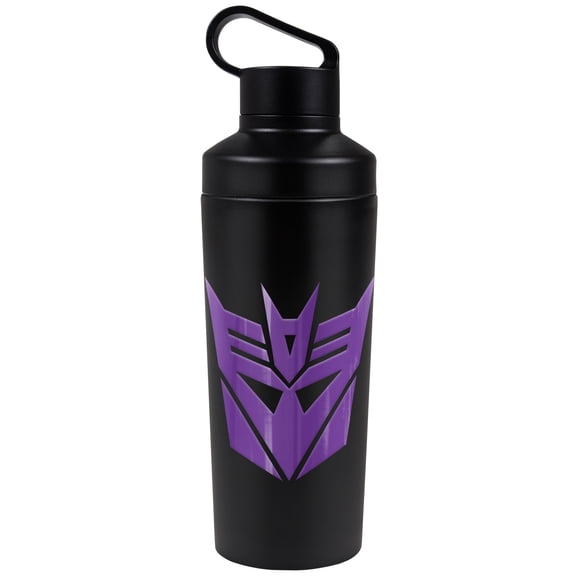 Transformers Official Decepticon 18 oz Insulated Water Bottle, Leak Resistant, Vacuum Insulated Stainless Steel with 2-in-1 Loop Cap