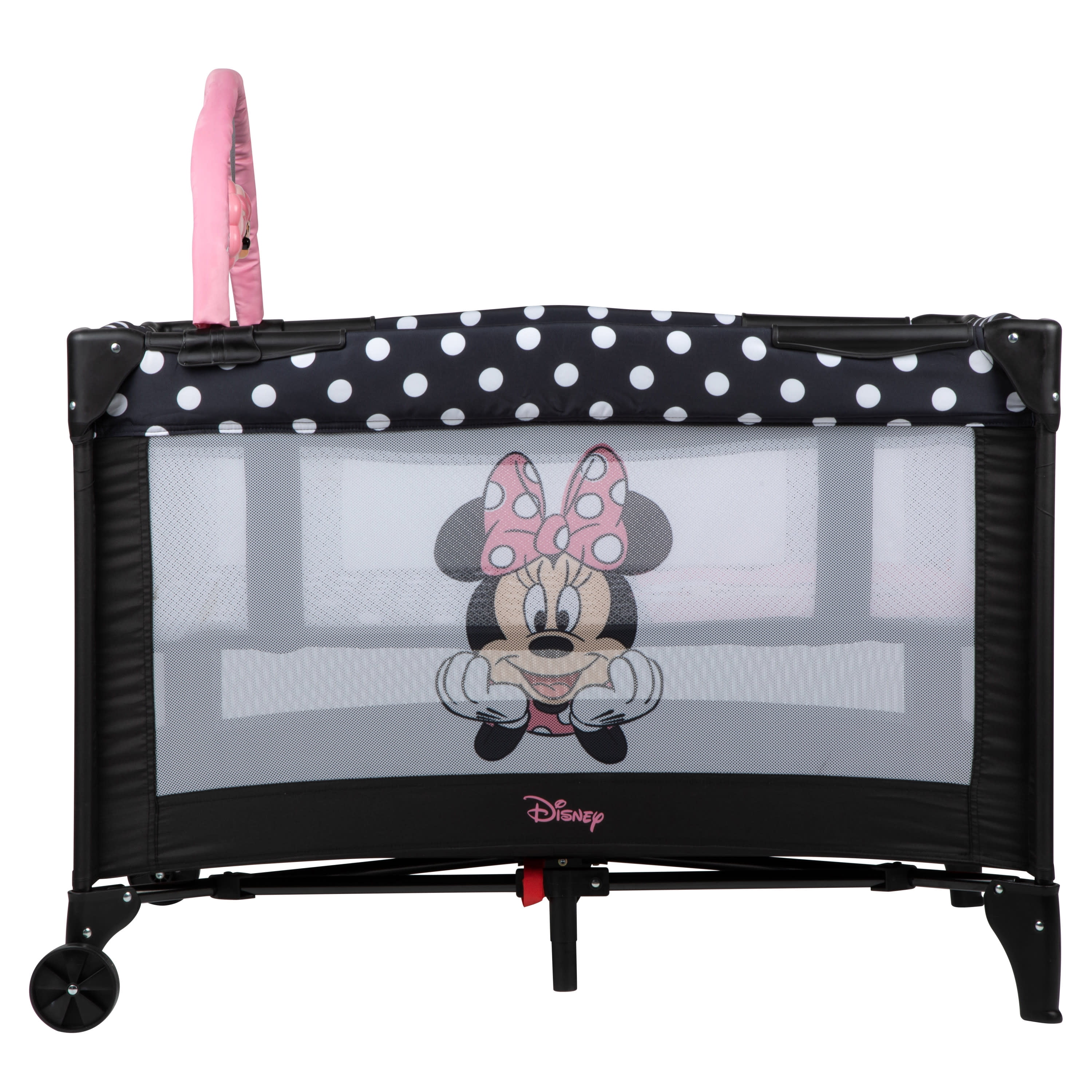 Disney Baby 3D Ultra Baby Play Yard with Bassinet and Toy Bar, Peeking  Minnie 