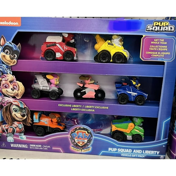 PAW Patrol Pup Squad 7pk Toy Vehicles, the mighty movie vehicle set