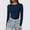 Blue, variant on Women's Slim Tops Long Sleeve Round Neck Crop Top Tee Shirt Basic Solid Tight Slim Fit C Womens Clothes Cute Short Sleeve Tops for Women Womens Shirts Summer