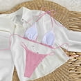 thumbnail image 3 of Dresfit Halter Two Piece Bikini Set for Women - Solid Color with Chest Pads & No Underwire Pink XL, 3 of 4
