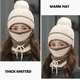 thumbnail image 3 of Gorro de montar a la moda de invierno, protector de orejas, sombrero de lana, máscara, corbatas, moda coreana, conjunto de gorro cálido de tres piezas (Beige) Sincero Electrónica, 3 of 5