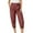 Wine, variant on Capri Cargo Pants for Women Elastic Cuff Tapered Ankle Drawstring Waist Casual Cropped Pants Womens Joggers Summer Casual