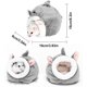 thumbnail image 2 of Cama para hámster de 2 piezas, mini nido de algodón para hámster, sacos de dormir para invierno, nidos cálidos para dormir para el invierno, casa cálida para animales pequeños (gris + rosa), 2 of 5
