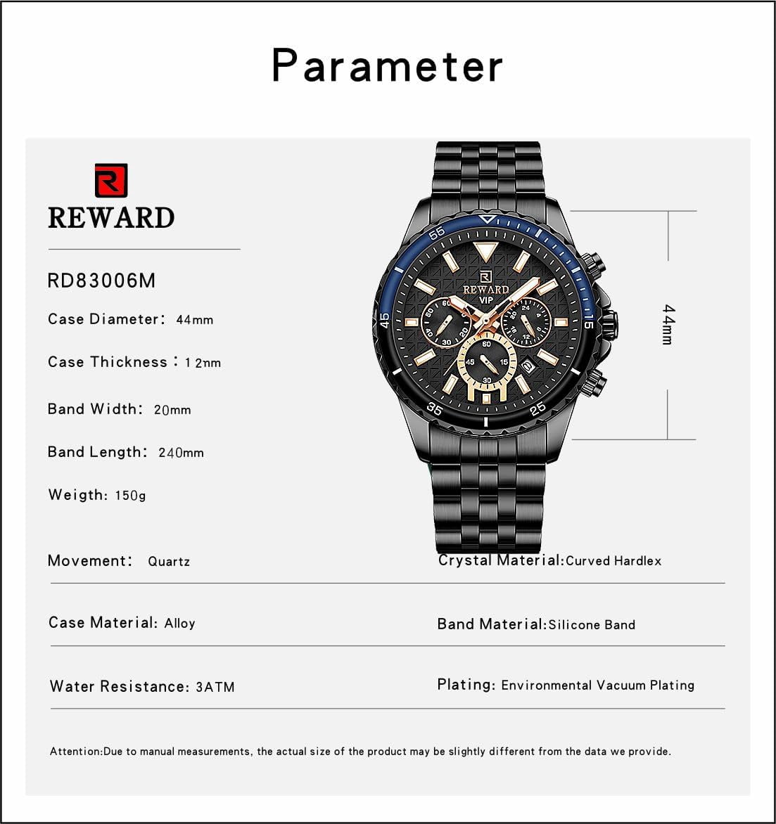 Mens Watches Analog Quartz Chronograph Stainless Steel Watches for Men 30M Waterproof Men's Wrist Watches with Calendar Luxury Business Work Casual Watch Elegant Gifts