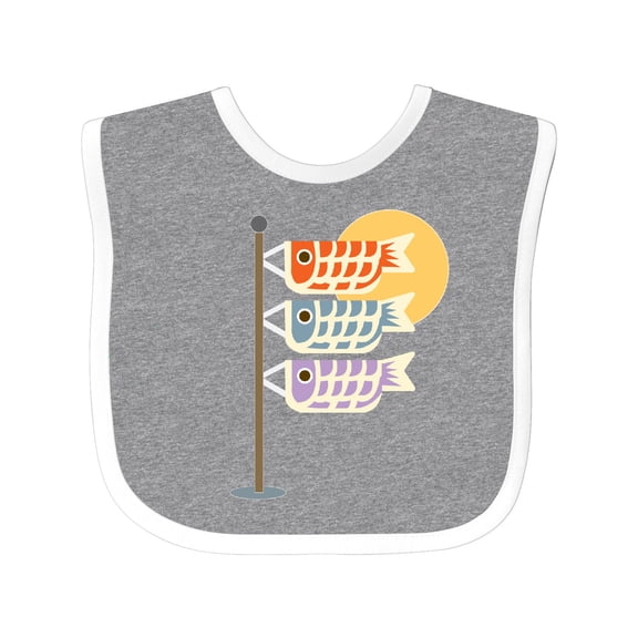 Inktastic Japanese Carp Fish Flags Boys or Girls Baby Bib